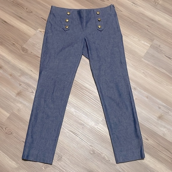 Banana Republic Sloan Skinny-Fit Sailor Ankle Pant Blue texture Ankle Size 2 - Picture 2 of 13